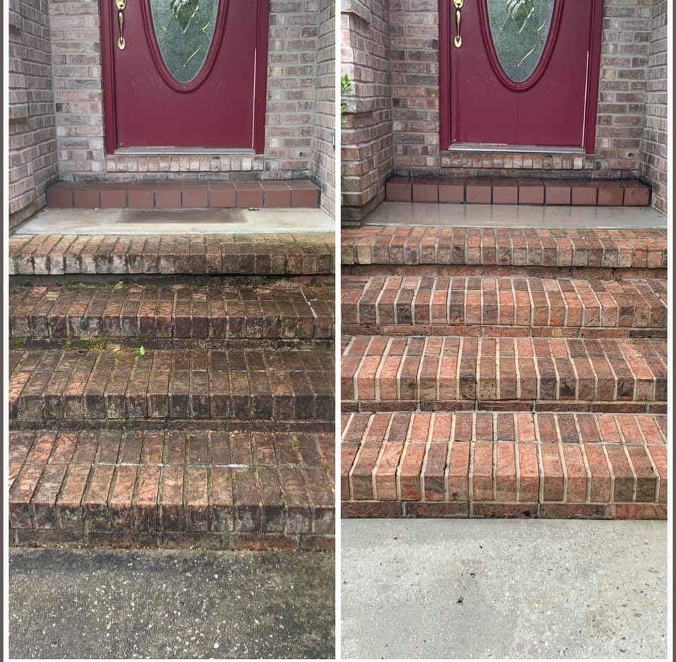 before and after pressure washing