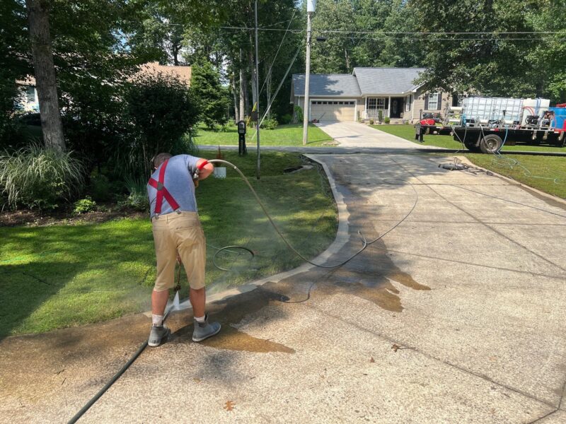 cleaning concrete